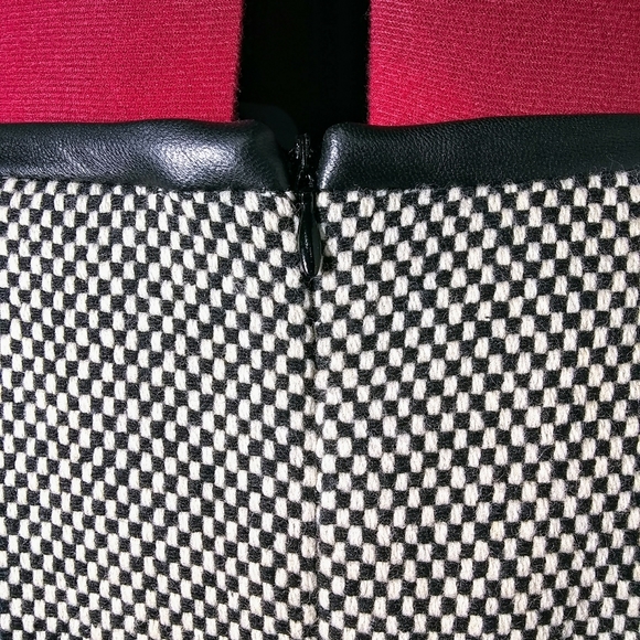 Talbots Sz 12 Checkered Wool Silk B/W Midi Skirt - Picture 8 of 12